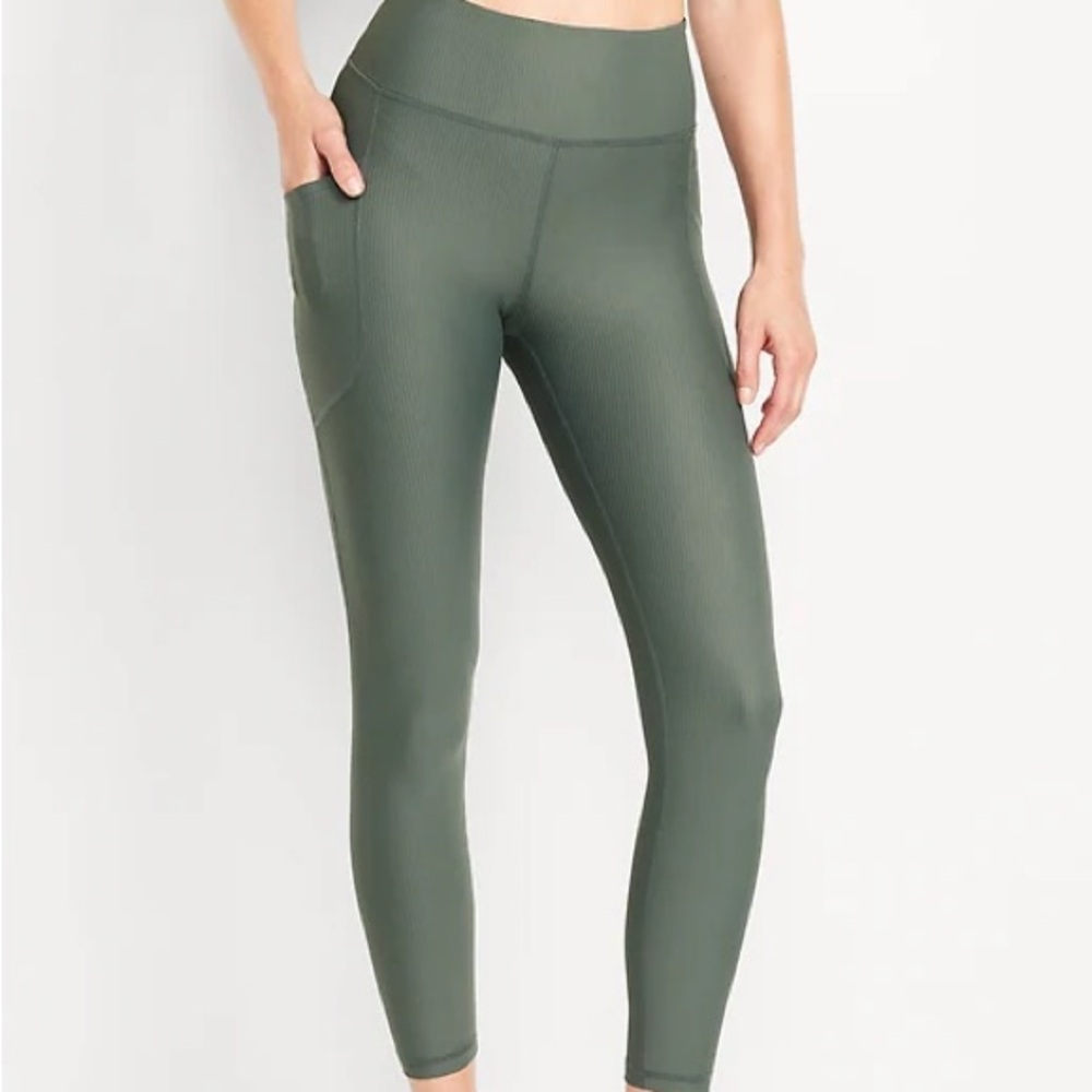 Old Navy Sage Ribbed Athletic Leggings